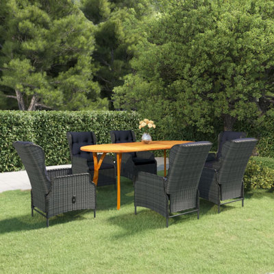 Oval 6 - Person Dining Set with Cushions