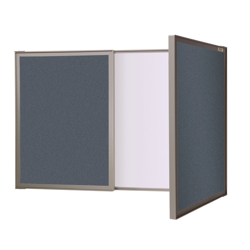 Tableau d'affichage 3 pi x 2 pi avec tableau blanc en acrylique Visuall, Bleu