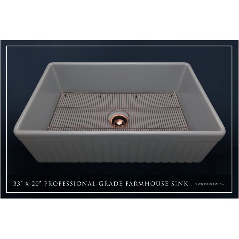 Luxury Solid Fireclay Farmhouse Sink, Antique Copper Accessories