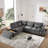 107" Modular Sectional Pull-Out Sofa