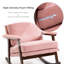 Chaise berçante d'appoint moderne rembourrée avec structure en bois, coussin à haute densité, coussin de siège amovible, coussin de dossier et d'accoudoirs-21055330