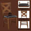 Chaise d'appoint Glamis, structure en bois massif (2 pièces)