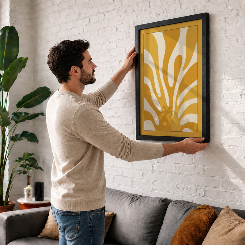 Golden Sunburst Art Deco - Print, Oak, A3 - 42.0 x 29.7 cm