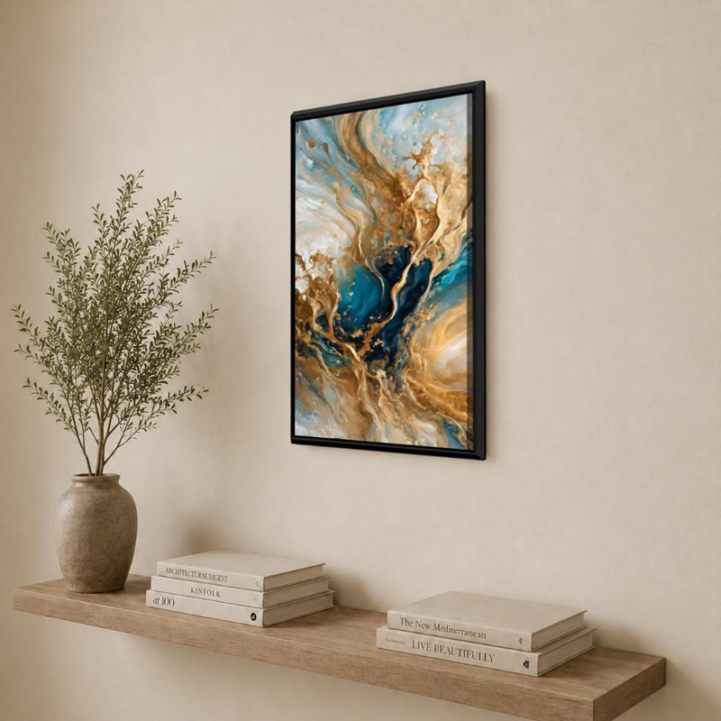 Matthew 3: 16. «Celestial Vision» par Mark Lawrence, H 33,5 po x l 21,5 po x P 2 po, Cadre flottant, Noir