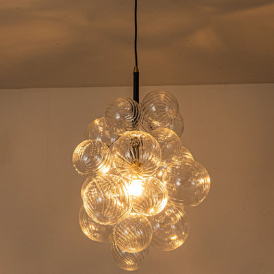 Luminaire suspendu sphère en verre 1 lumière
