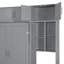 Grand lit escamotable peu encombrant avec bureau, fini gris en MDF pour les maisons modernes