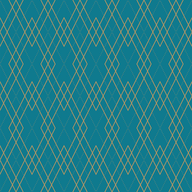 Rouleau de papier peint adhésif Daryia Luxury Art Deco, L 8,5 pi x l 24 po, Bleu/doré