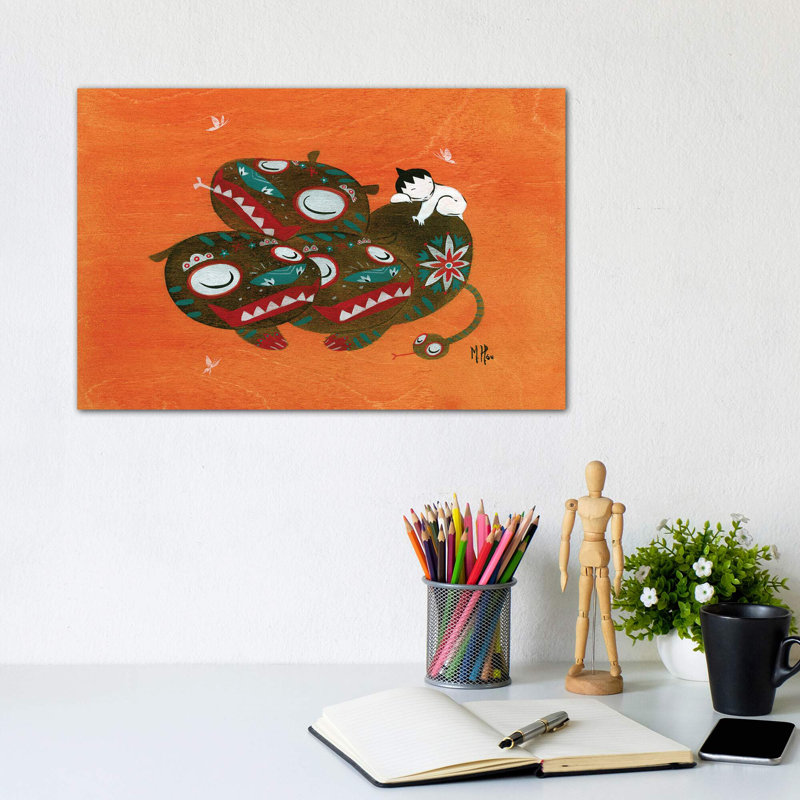 «Hellhound» par Martin Hsu - reproduction d'art, Toile tendue, Aucun mat, H 8 po x l 12 po x P 0,75 po
