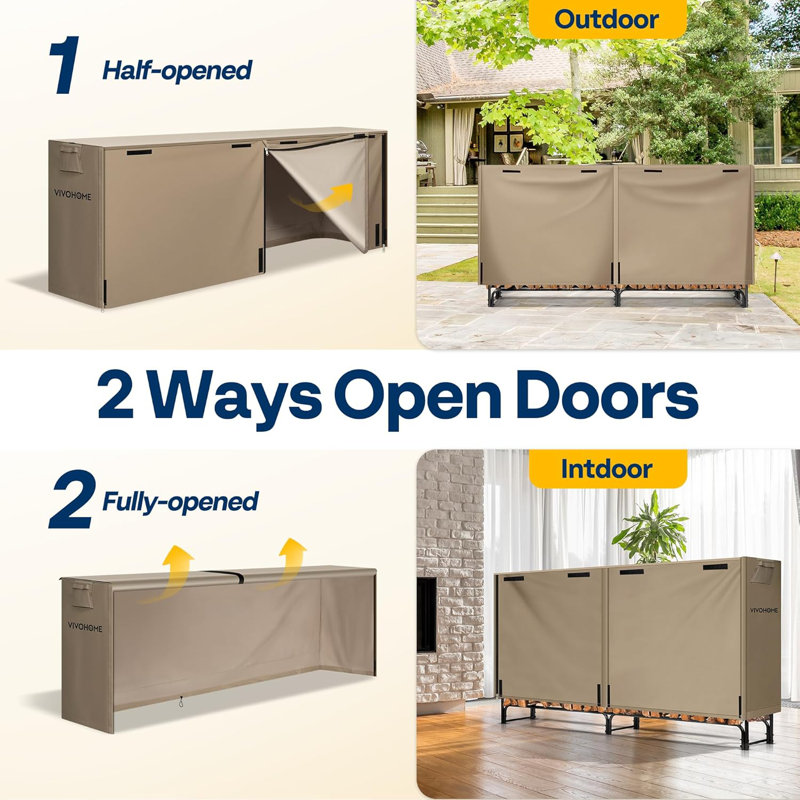 Housse pour support à bûches Oxford, H 42 po x l 22,8 po x P 96 po