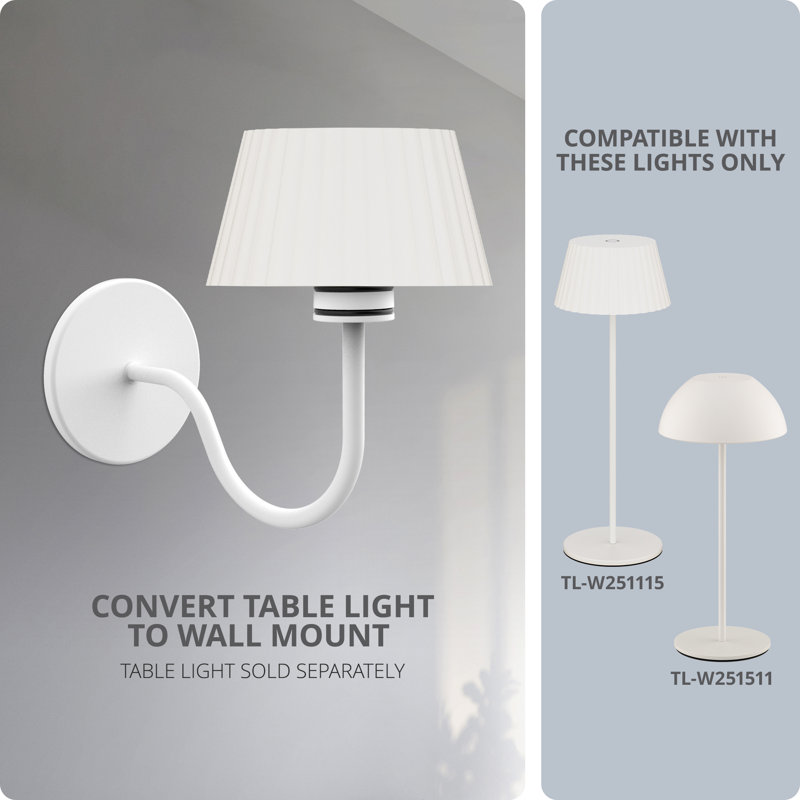 Table Light Wall Mount Hook Accessory, White