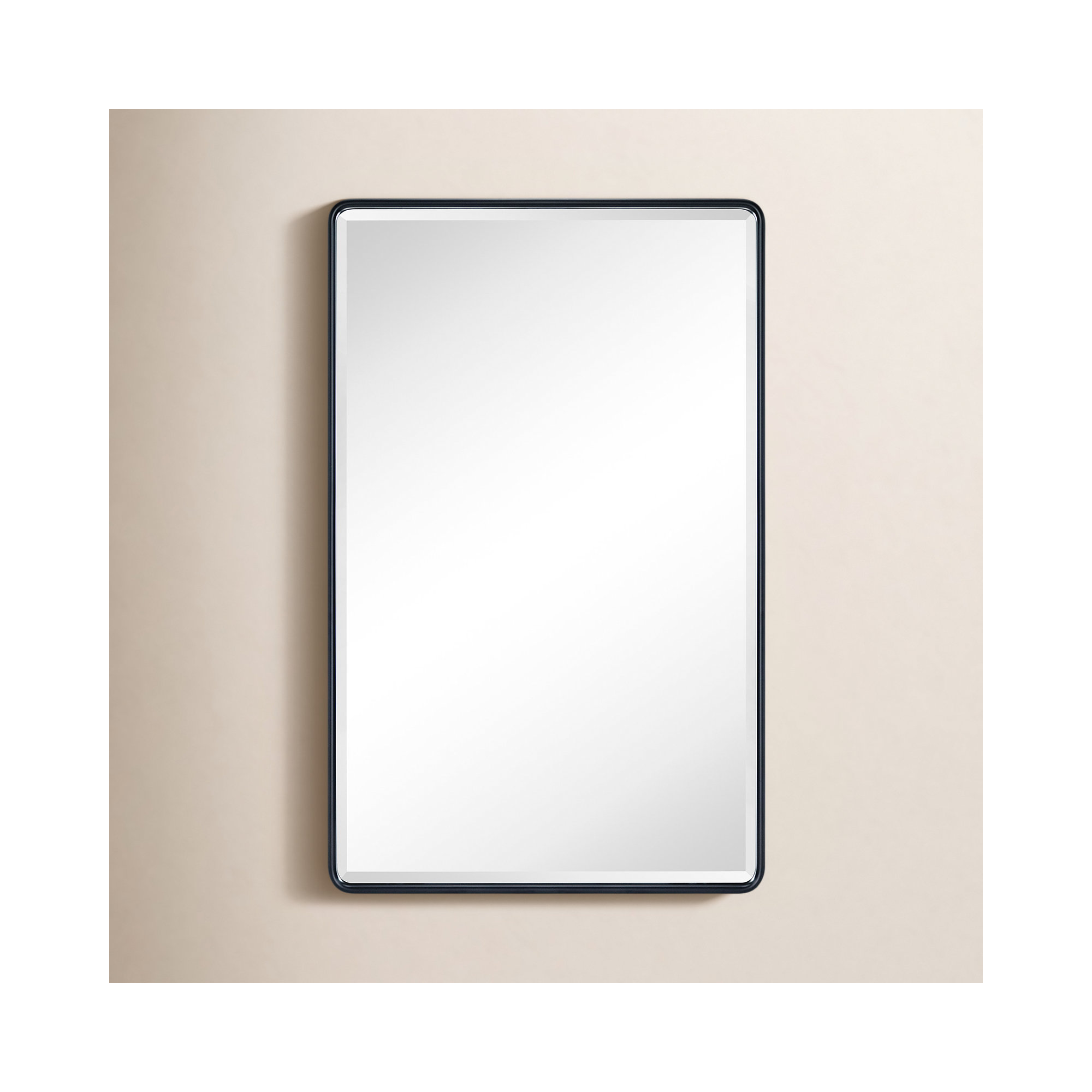 Farmhouse Recessed Metal Bathroom Medicine Cabinets with Mirror with Adjustable Tempered Glass Shelves, Black, 36" x 24"