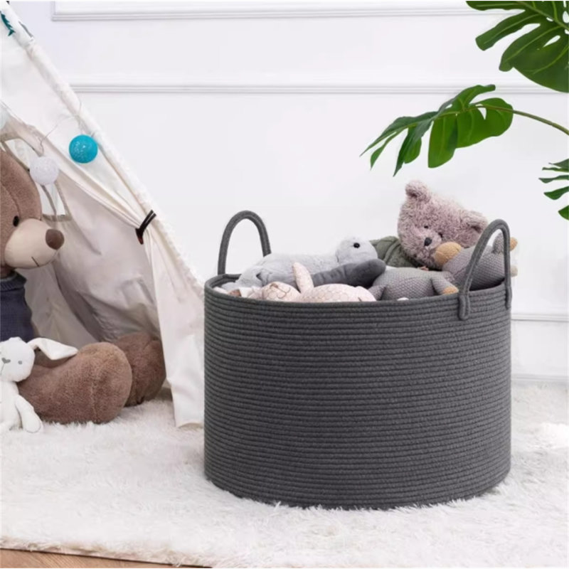 Fabric Laundry Hamper with Handles, Black