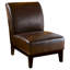 Fauteuil de chambre rembourré en cuir brun, design élégant, l 33,5 po x H 34,5 po, aspect moderne, l 24,5 po x P 33,5 po