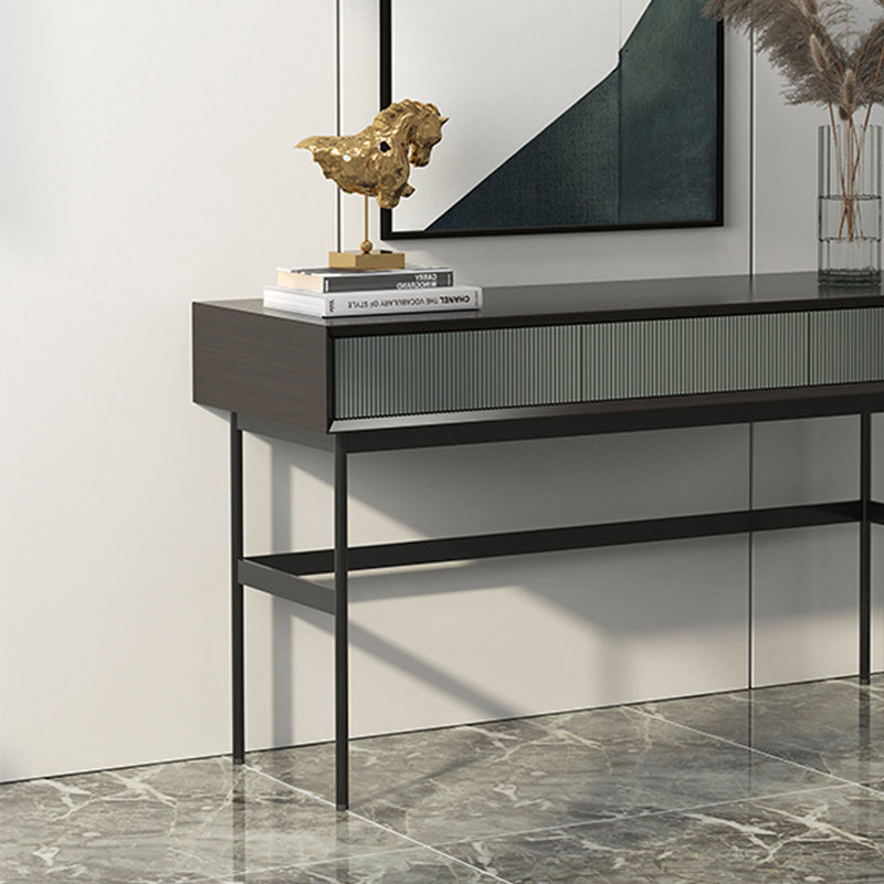 Table d'entrée minimaliste moderne en pin massif, H 33,9 po x l 55,1 po x P 13,8 po