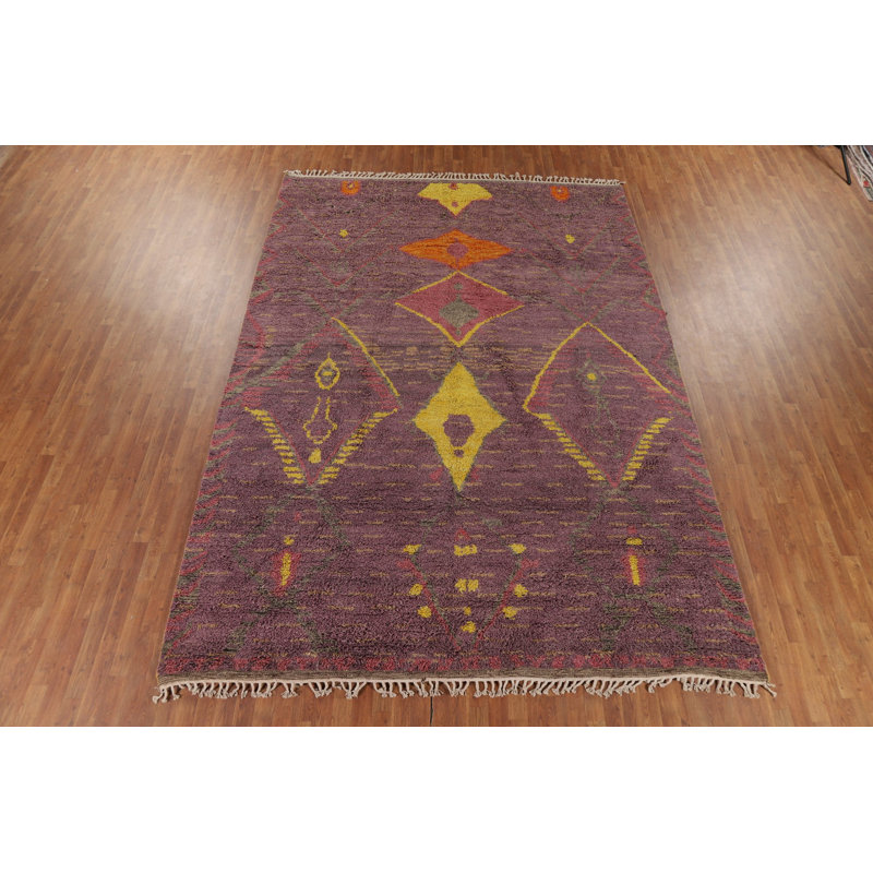 Tapis mauve unique de 12 pi 8 po x 9 pi
