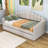 Upholstered Twin Daybed with Twin Trundle and USB Ports-1953697017