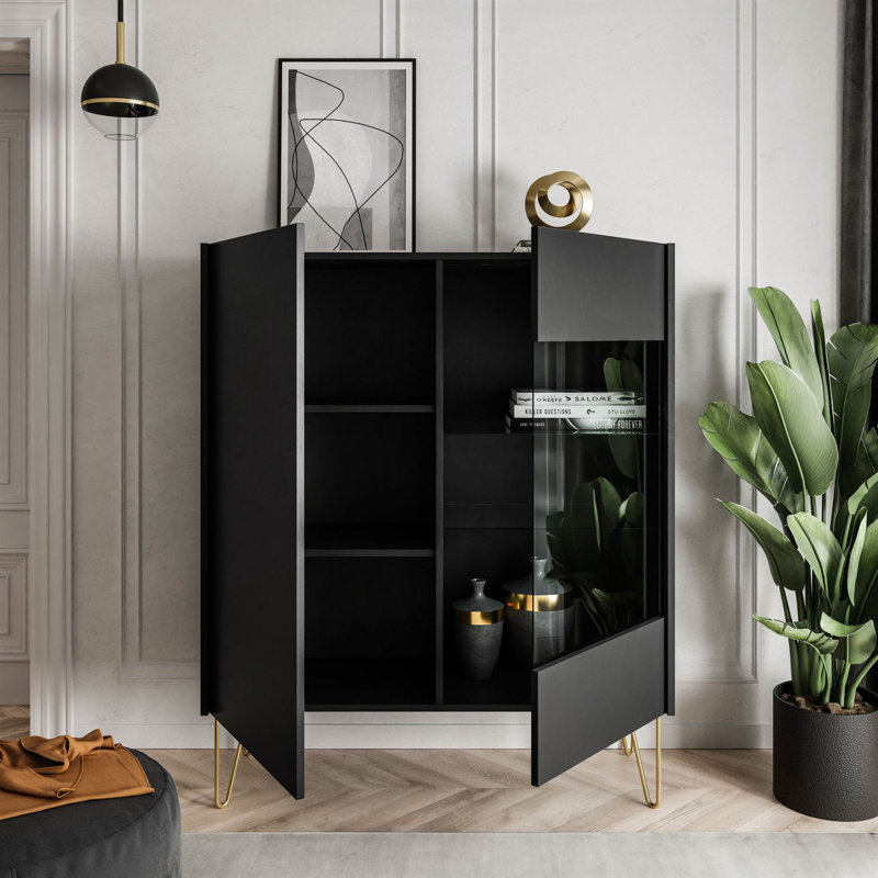 Zarine 2 - Door Mirrored Rectangle Accent Cabinet