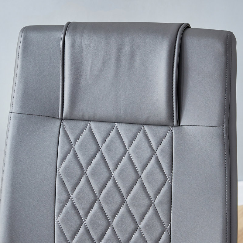 Chaise rembourrée en similicuir Imolo, 6, Gris, Argent argent