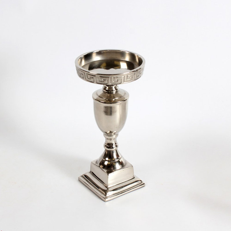 Metal Tabletop Candlestick, 10" H x 5" W x 5" D