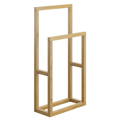 Wood Freestanding Towel Rack