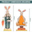 2 pièces de décoration de table en bois de lapin rétro pour fête de campagne