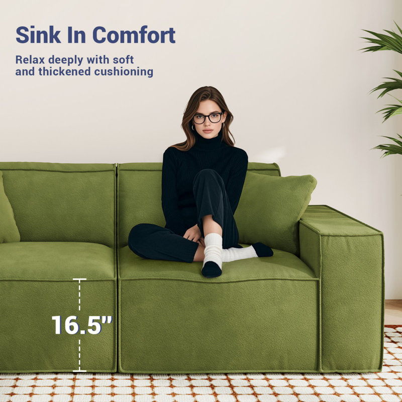 Canapé Cloud 2 places avec canapé modulaire en tissu surdimensionné et minimaliste