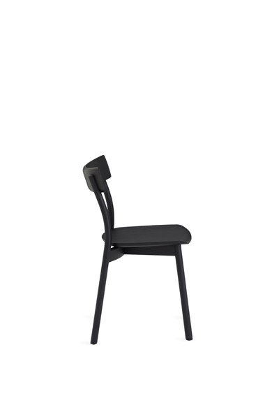 Chiaro Solid Wood Stacking Side Chair, Black