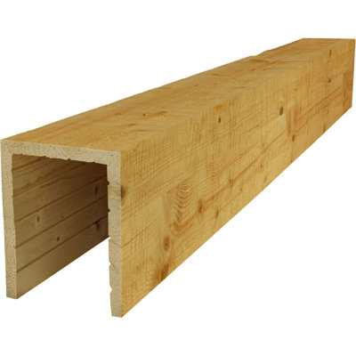 AmeriCraft Wood Resawn Beam, 3-Sided (U-Beam), 7 1/2"W x 9 1/2"H x 192"L, Golden Pecan Finish, Stain Grade Pine