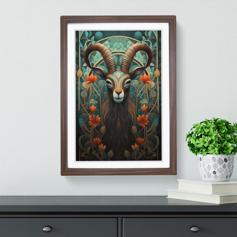 Goat Art Deco No.3 - Framed Print