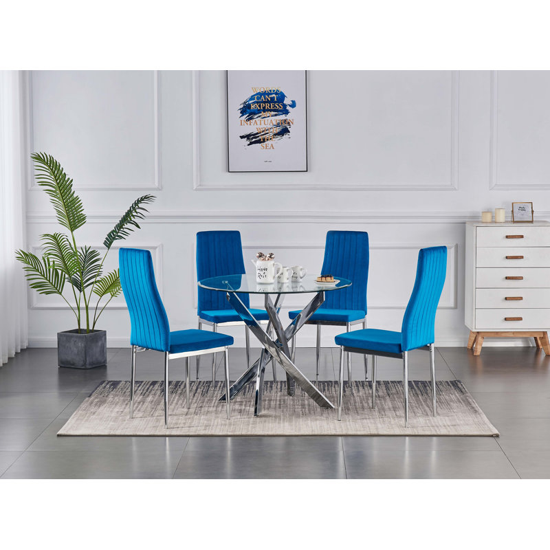 Gabriela 4 - Person Dining Set, Blue