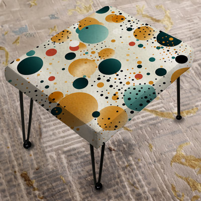 Moroccan Influence Polka Dots Pattern I - Polka Dots Rectangle Ottoman