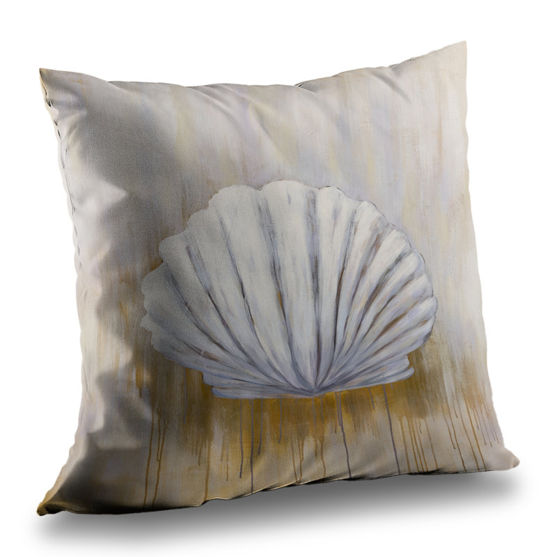 Feston shell White Bathroom Poly Twill Throw Pillow – Poly Twill Throw Pillow with Insert, Double-Sided Print