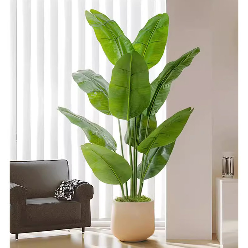 Simulation de banane grande plante verte, H 62,99 po x l 35,43 po x P 35,43 po