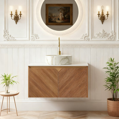 Ensemble de meuble-lavabo flottant avec lavabo mural 30 po RUBEN