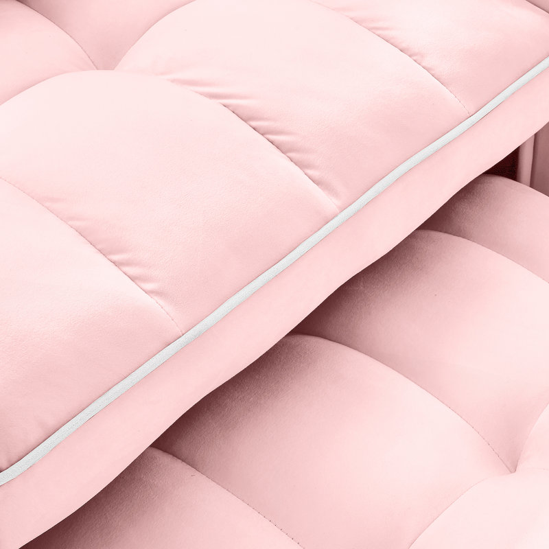Canapé moderne confortable avec coussins moelleux et dossier élégant, Velours rose