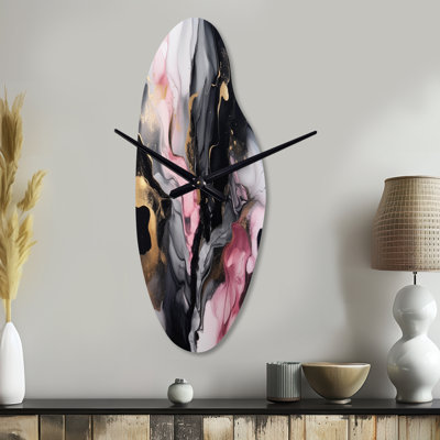 Daliyla - Curved Shape Large Abstract Marble 3D Wall Clock
