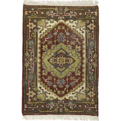 Fairview Oriental Handmade Hand-Knotted Rectangle 2'1"" x 3' Wool Area Rug in Blue/Brown/White -  Charlton HomeÂ®, A23CC9EE8F4A42DEB6CBC8E10AD33033