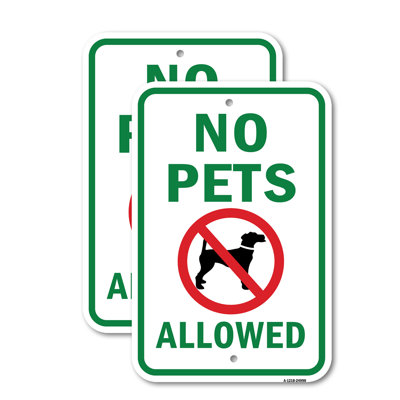 Signe en aluminium «Animaux non permis» (chien seulement - lettres)