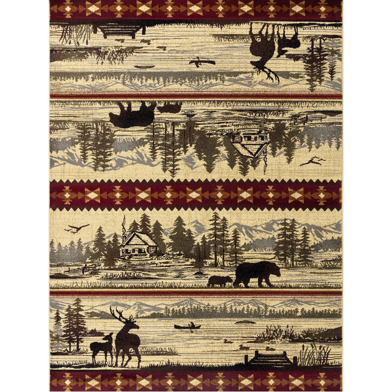 Tapis multicolore, Rectangle 7 pi 10 po x 10 pi 3 po