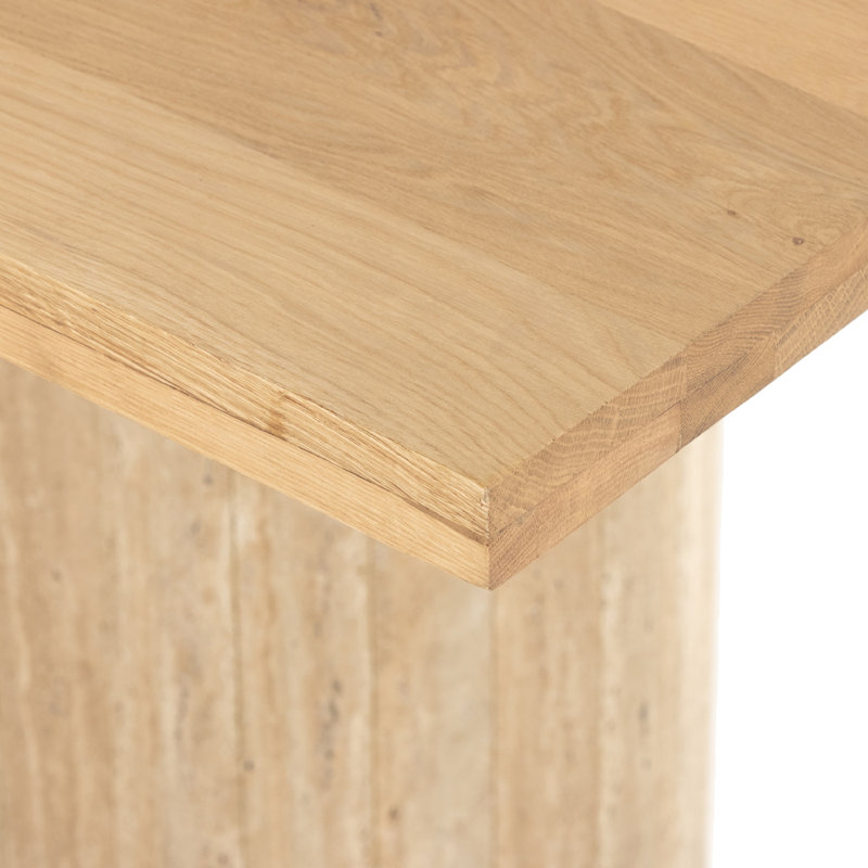 Natural Oak Rectangular Double Pedestal Dining Table