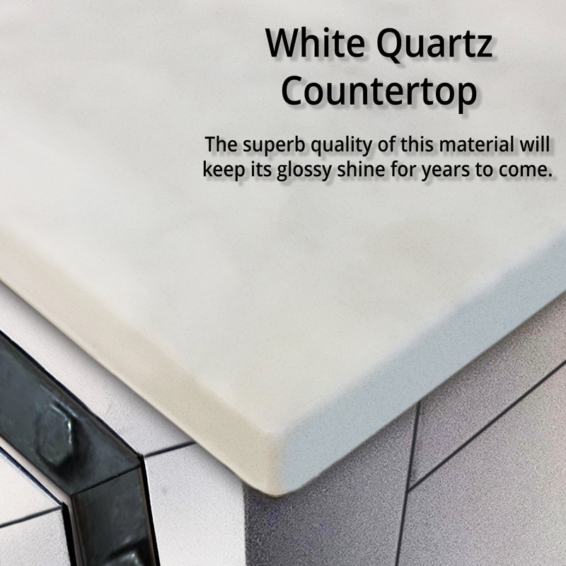 Ziva 60-Inch White Double Sink Freestanding Bathroom Vanity with Quartz Top