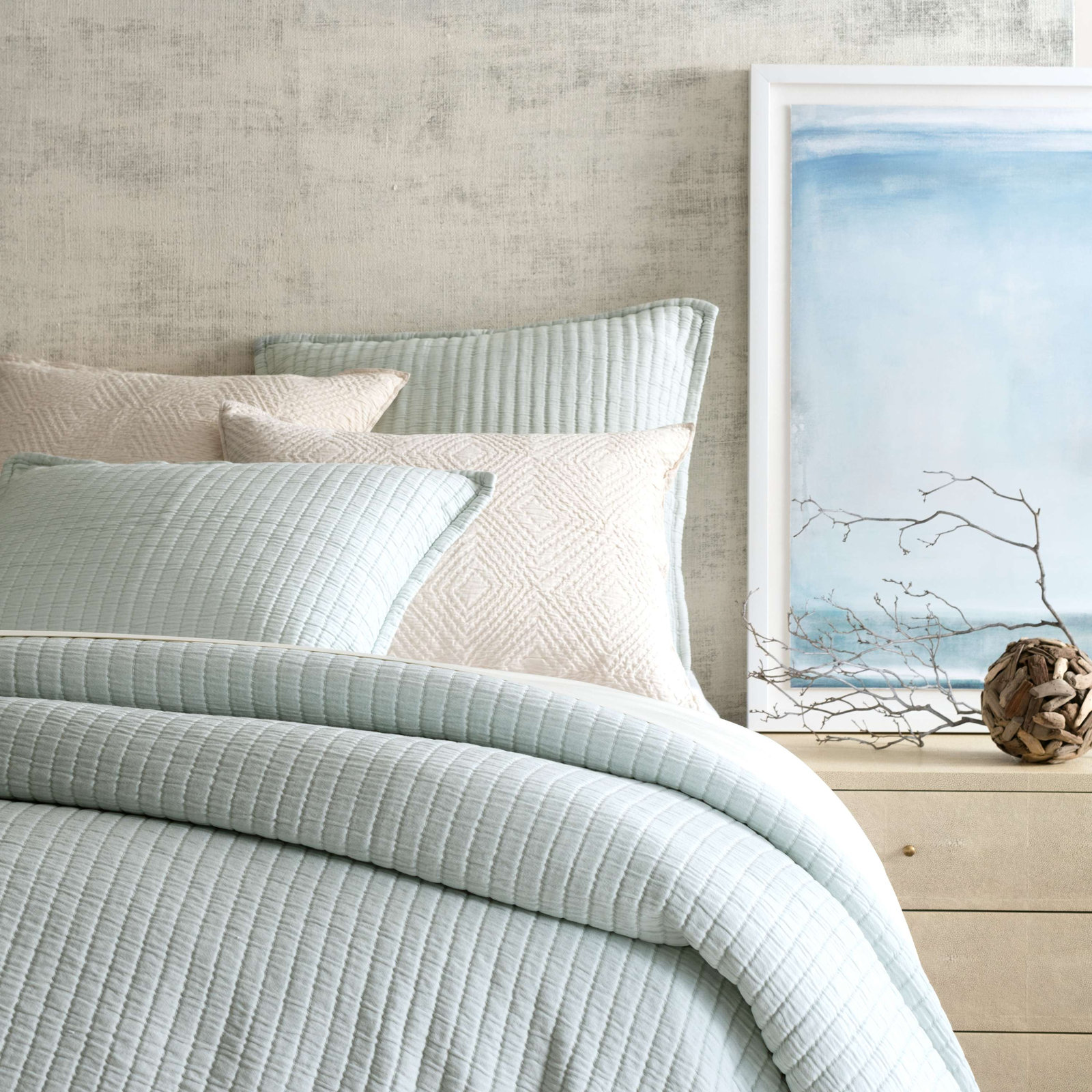 Boyfriend Modern & Contemporary Coverlet/Bedspread, Queen Coverlet, Sky