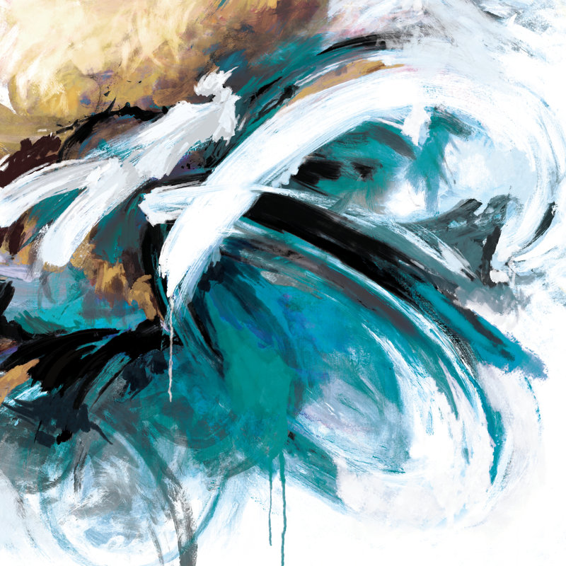 Painterly Bold Blue - Wrapped Canvas Print, 122cm H x 122cm W x 3.8cm D