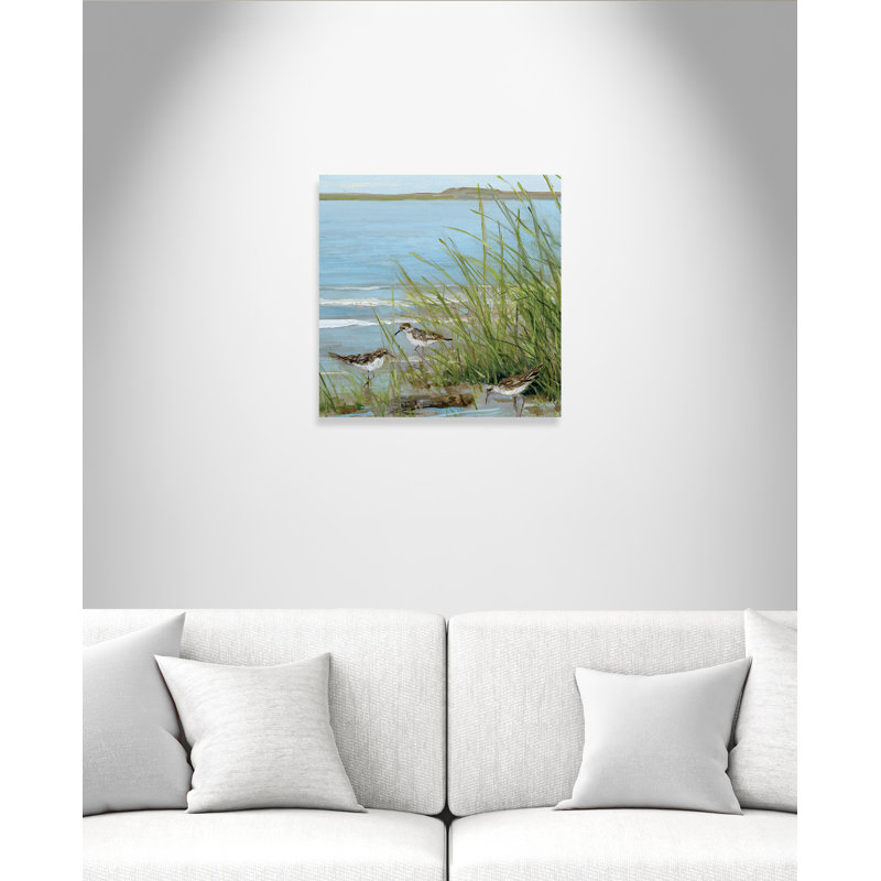 Après-midi sur le rivage III - Peinture sur toile sans cadre, H 24 po x l 24 po x P 1,38 po