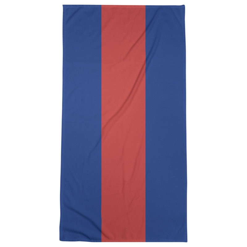 Beach Towel, Blue/Red/Blue, Polyester/Cotton