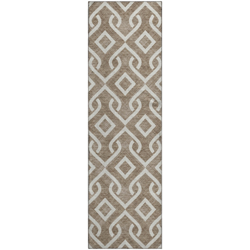 Premium Machine Washable Cerrito Brown Rug, Runner 2'3" x 7'6"