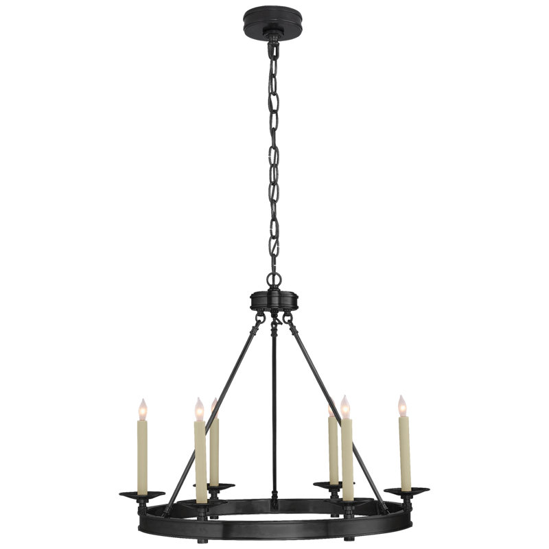 Chapman & Myers Launceton Ring Chandelier, 22" H x 27" W x 27" D, Bronze