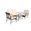 Ensemble de mobilier d'extérieur 4 pièces, ensemble de conversation en osier pour terrasse, canapé en rotin brun avec coussin-2116683485