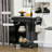 Rolling Kitchen Cart,Kitchen Island On Wheels,With Stainless Steel Countertop,Drawer,Towel Rack And Spice Rack,Utility Storage Trolley