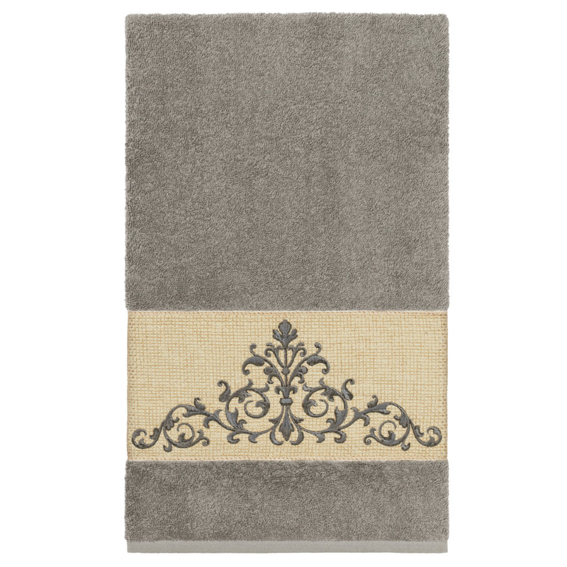 Scarlet Turkish Cotton Midweight Bath Towel, Dark Gray
